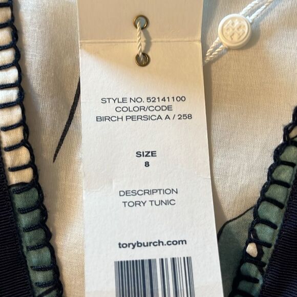 New! Tory Burch Iris Floral Prints Kaftan Tunic Top Size 8 100% Cotton NWT - Picture 11 of 16